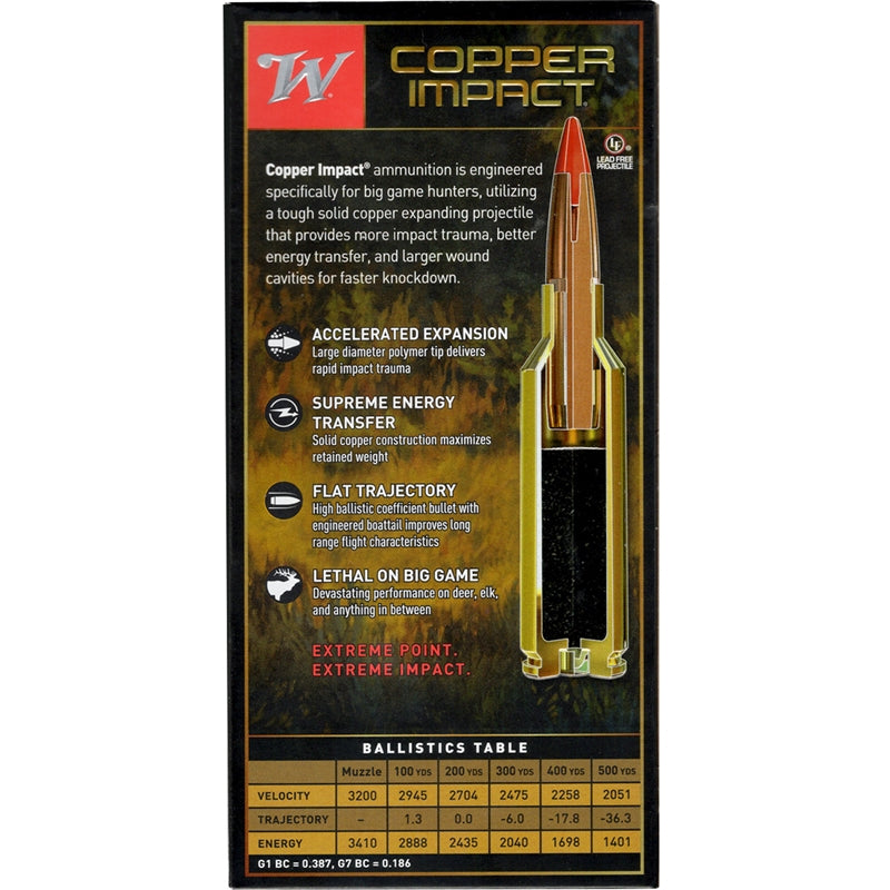 Winchester Copper Impact 300 WSM Ammo 150 Grain Polymer Tip - X300SCLF