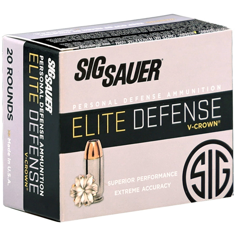 Sig Sauer Elite V-Crown 10mm Auto Ammo 200 Grain Jacketed Hollow Point - E10MM200-20