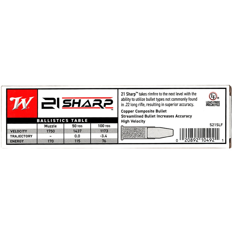 Winchester Game & Target 21 Sharp Ammo 25 Grain Copper Matrix - S21SLF