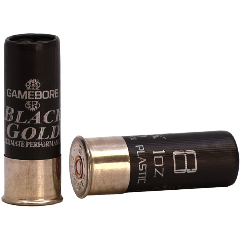 Gamebore Black Gold 12 Gauge Ammo 2 3/4" 1oz #8 Lead Shot - 12AISABG828