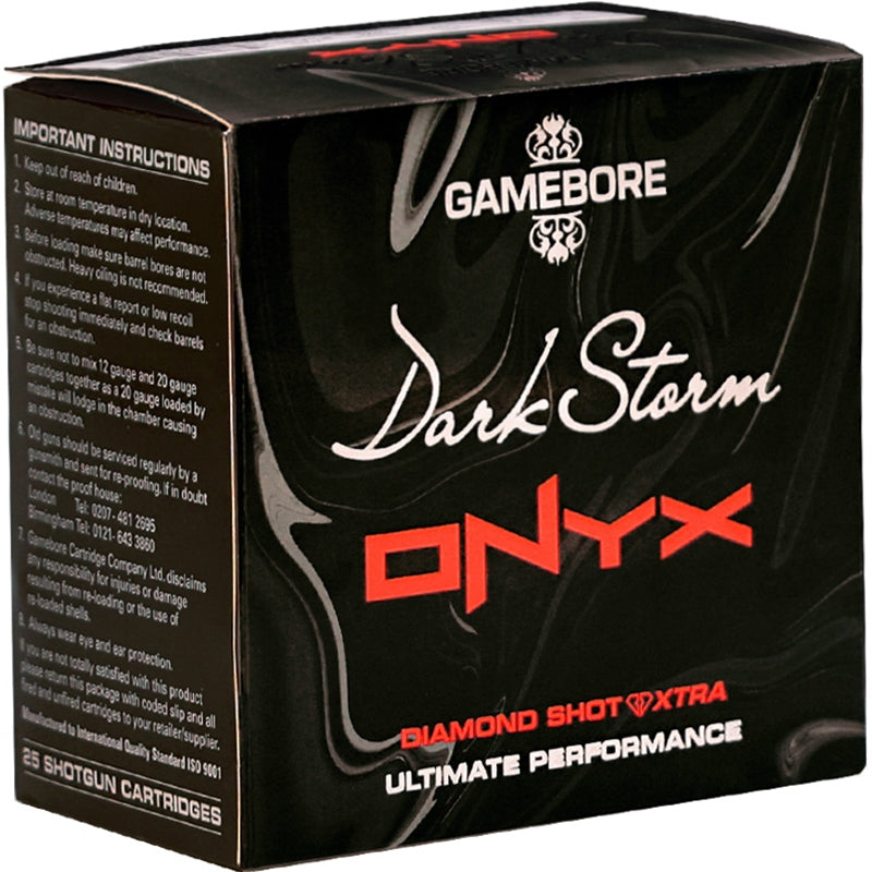 Gamebore Dark Storm ONYX 12 Gauge Ammo 2 3/4" 1oz #7.5 Diamond Shot - 12KLAMDSONYX7528P