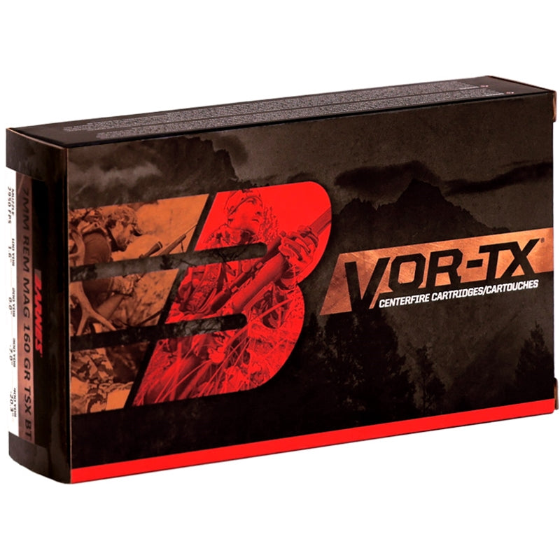 Barnes VOR-TX 7mm Remington Magnum Ammo 160 Grain TSX Boat Tail - BB7MM2