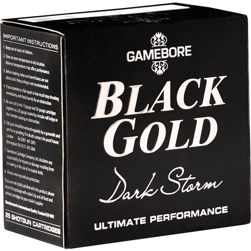 Gamebore Black Gold Dark Storm 12 Gauge Ammo 2 3/4" 1oz #7.5 Diamond Shot - 12KLAMDS7528