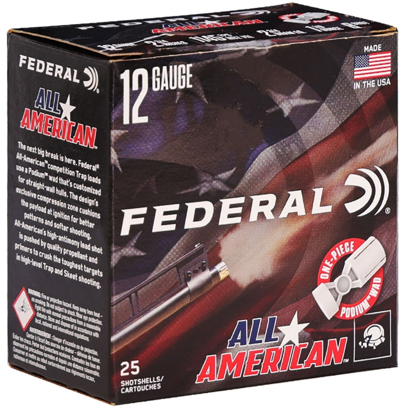 Federal All American 12 Gauge Ammo 2 3/4" 1 1/8 oz #8 Lead Shot 461 Pellets - FAA12L 8