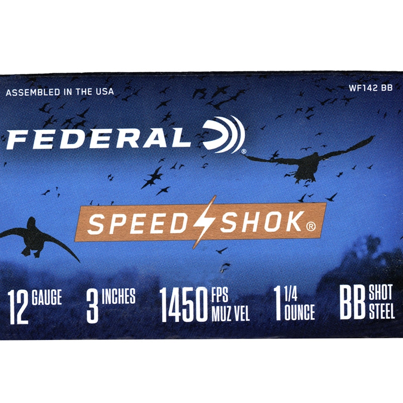 Federal Speed-Shok 12 Gauge Ammo 3” 1 1/4 oz BB Steel Shot 90 Pellets - WF142 BB