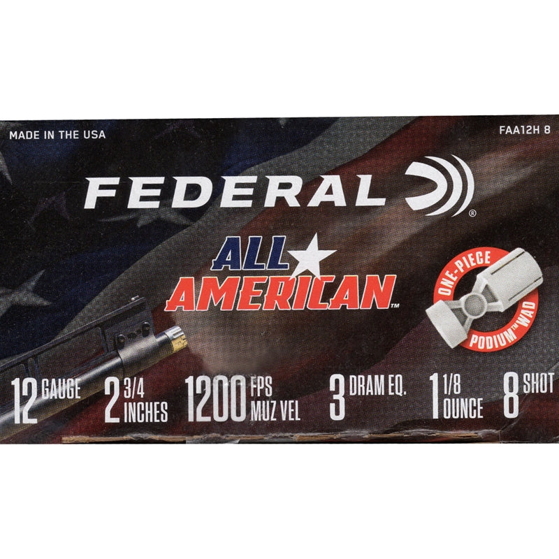 Federal All American 12 Gauge Ammo 2 3/4" 1 1/8 oz #8 Lead Shot 461 Pellets - FAA12H 8