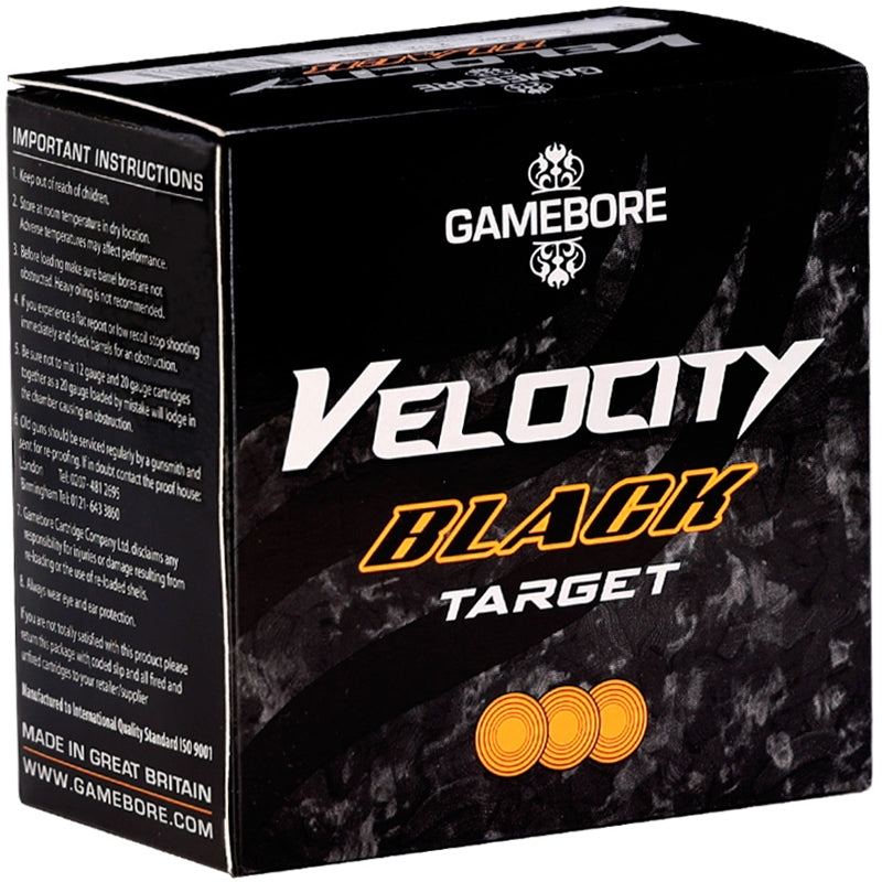 Gamebore Velocity Black 12 Gauge Ammo 2 3/4" 1 1/8 oz #8 Lead Shot - 12AISAVELB832