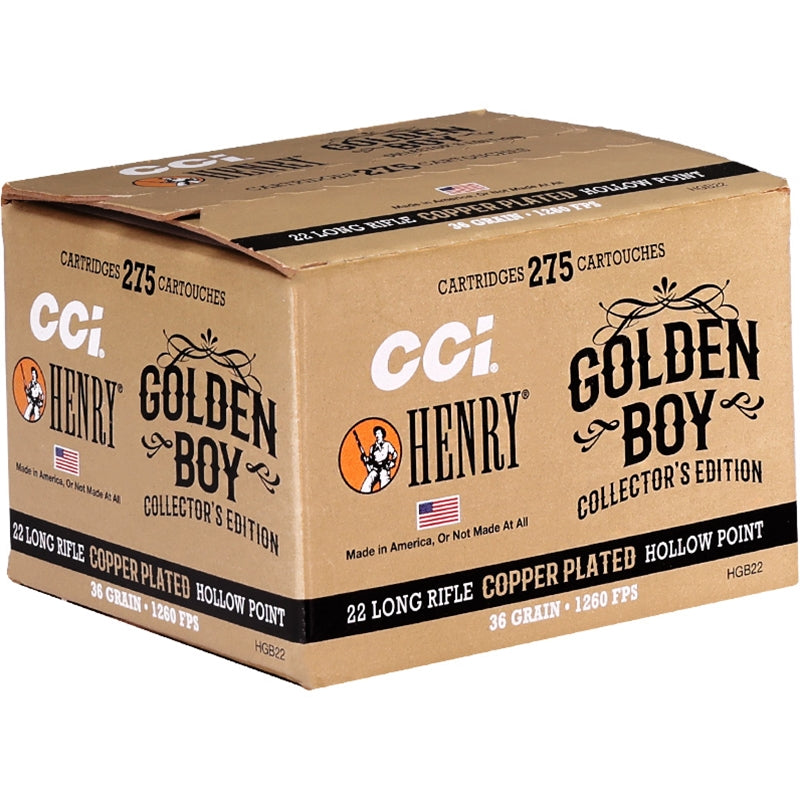 CCI Henry Golden Boy Collector's Edition 22 LR Ammo 36 Grain Hollow Po ...