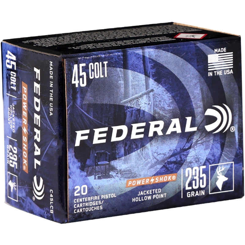 Federal Power-Shok 45 Colt Ammo 235 Grain Jacketed Hollow Point - C45LCB