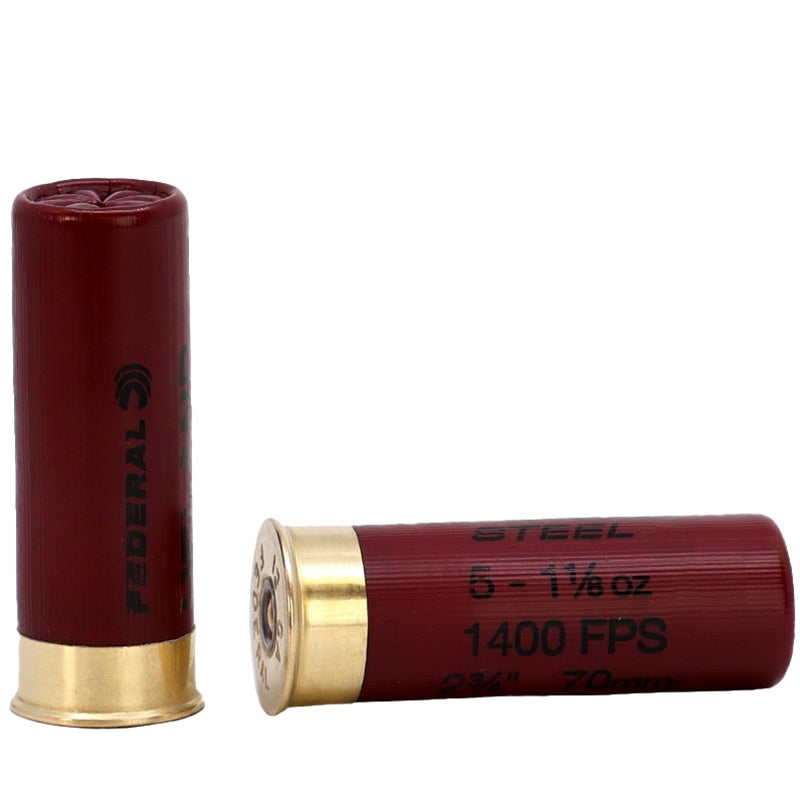 Federal Upland 12 Gauge Ammo 2 3/4" 1 1/8 oz #5 Steel Shot - USH12 5
