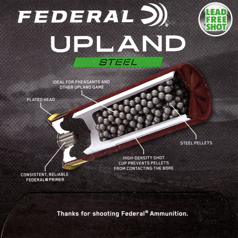 Federal Upland 12 Gauge Ammo 2 3/4" 1 1/8 oz #5 Steel Shot - USH12 5
