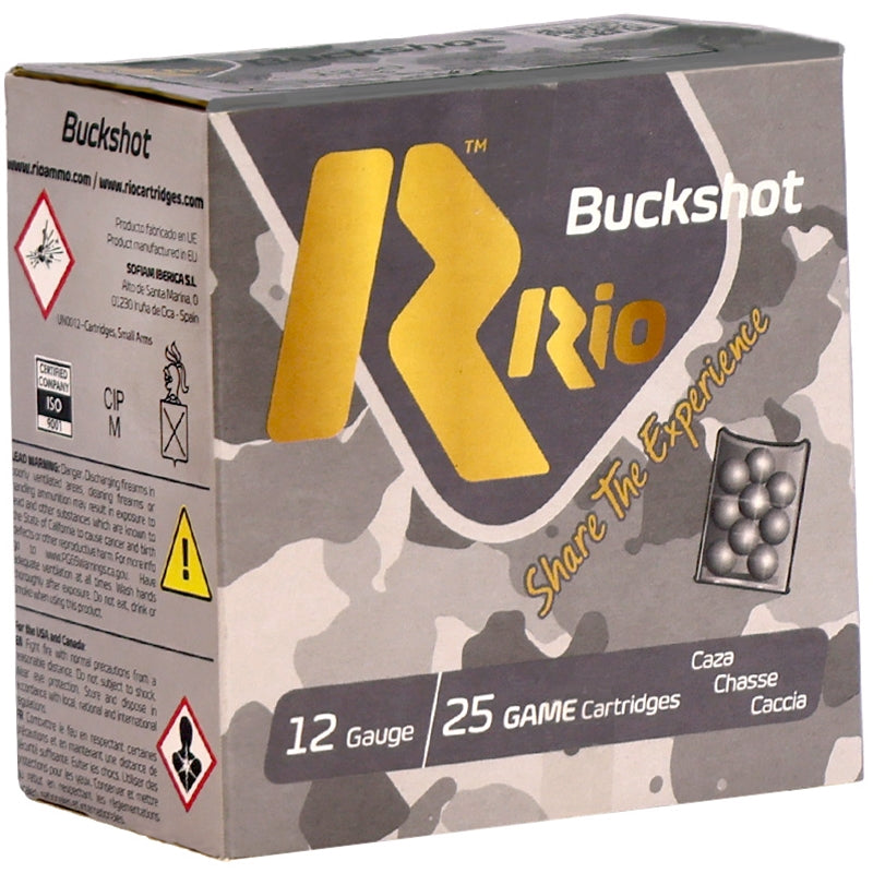 Rio 12 Gauge Ammo 2 3/4 1 Buckshot 9 Pellets - RHD9PB