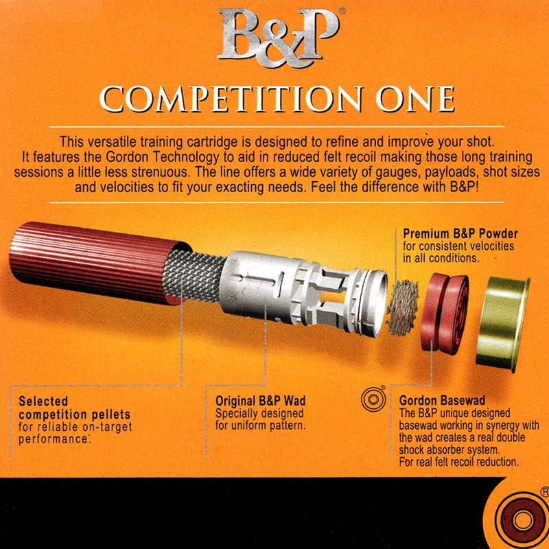B&P Competition One 12 Gauge Ammo 2 3/4" 7/8 oz #9 Lead Shot - 12B78CP9