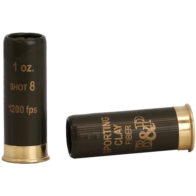B&P Sporting Clay Fiber 12 Gauge Ammo 2 3/4" 1 oz #8 Lead Shot - 12B1SCF8