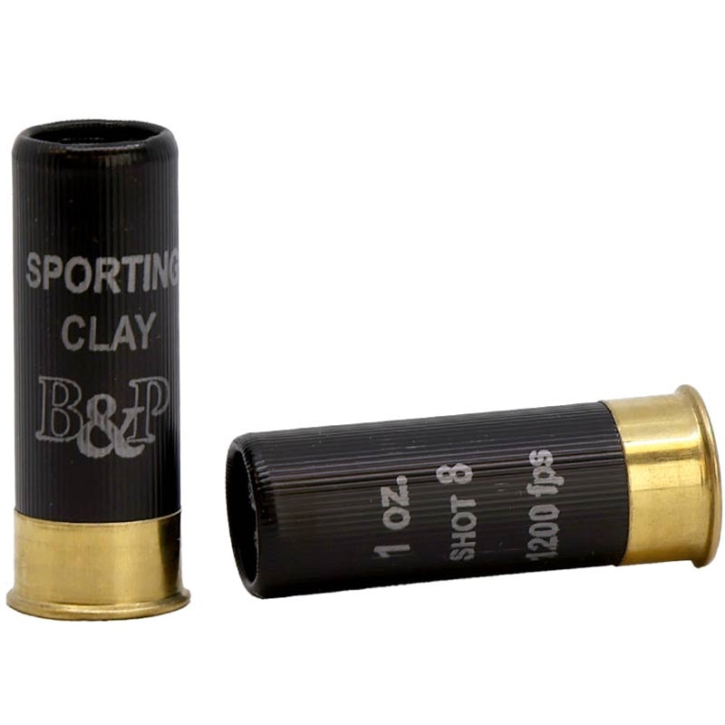 B&P Sporting 12 Gauge Ammo 2 3/4" 1 oz #8 Shot - 12B1SCL8