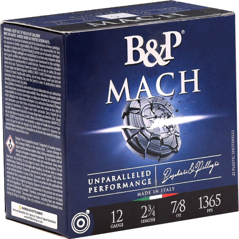 B&P Mach 12 Gauge Ammo 2 3/4" 7/8 oz #9 Shot - 12B78F29