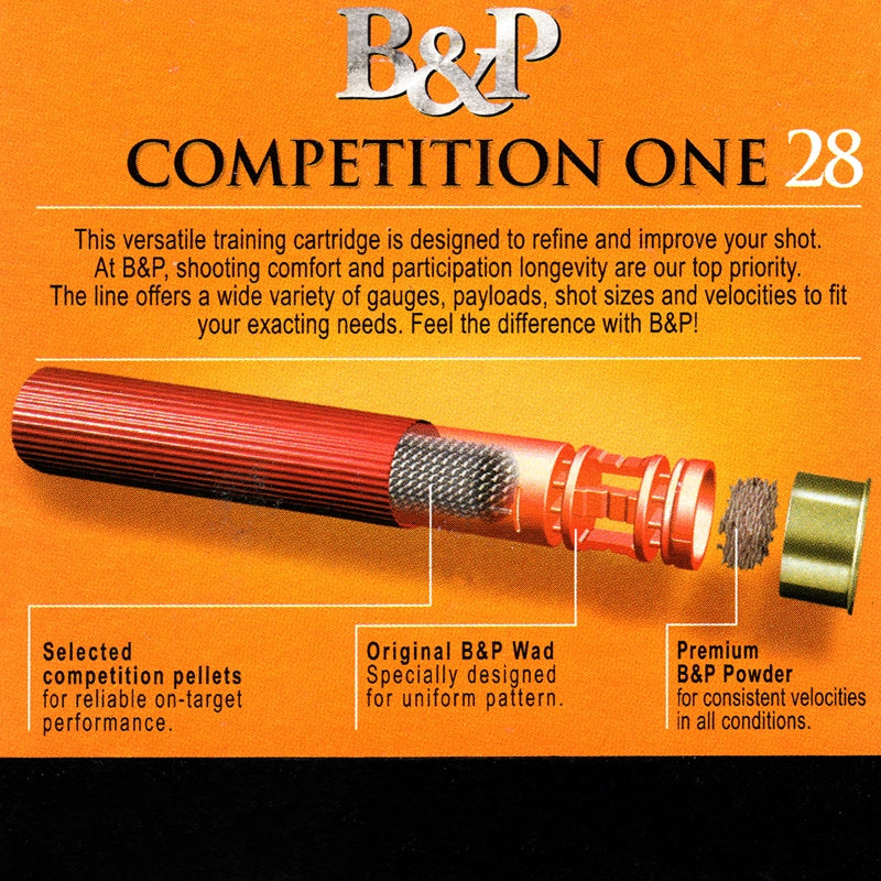 B&P Competition One 28 Gauge Ammo 2 3/4" 3/4 oz #9 Shot - 28BCP9