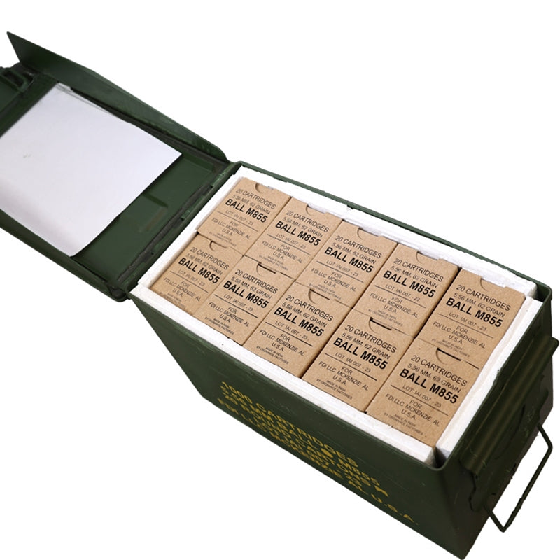 Federal Defense Imports 5.56x45mm NATO M855 Ammo 62 Grain Green Tip Can of 1000 - FDI556
