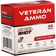 Veteran 12 Gauge Ammo 2 3/4" 1 oz #7 Steel Shot- VETSS-12-7SS1OZ