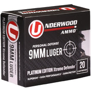 Underwood Platinum Edition 9mm +P Ammo 68 Grain Xtreme Defense - 874