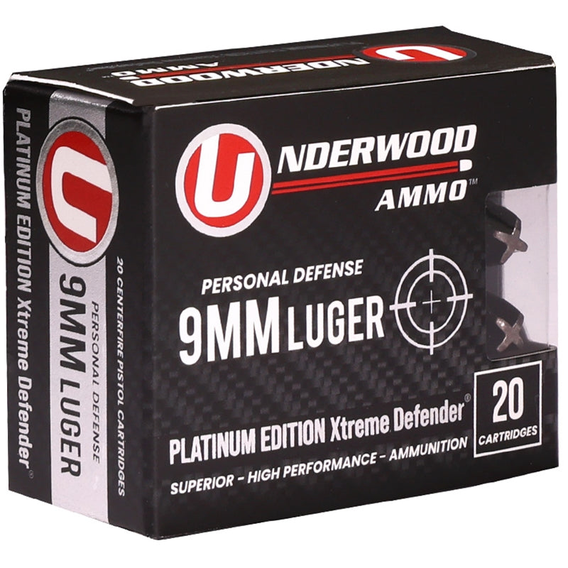 Underwood Platinum Edition 9mm +P Ammo 68 Grain Xtreme Defense - 874