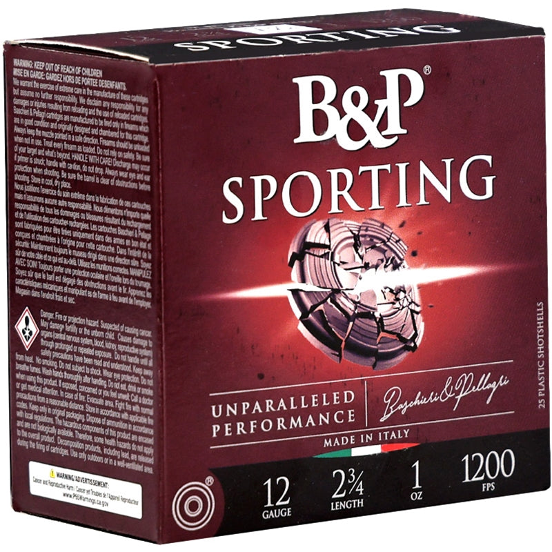 B&P Sporting 12 Gauge Ammo 2 3/4" 1 oz #7 1/2 Lead Shot - 12B1SCL7