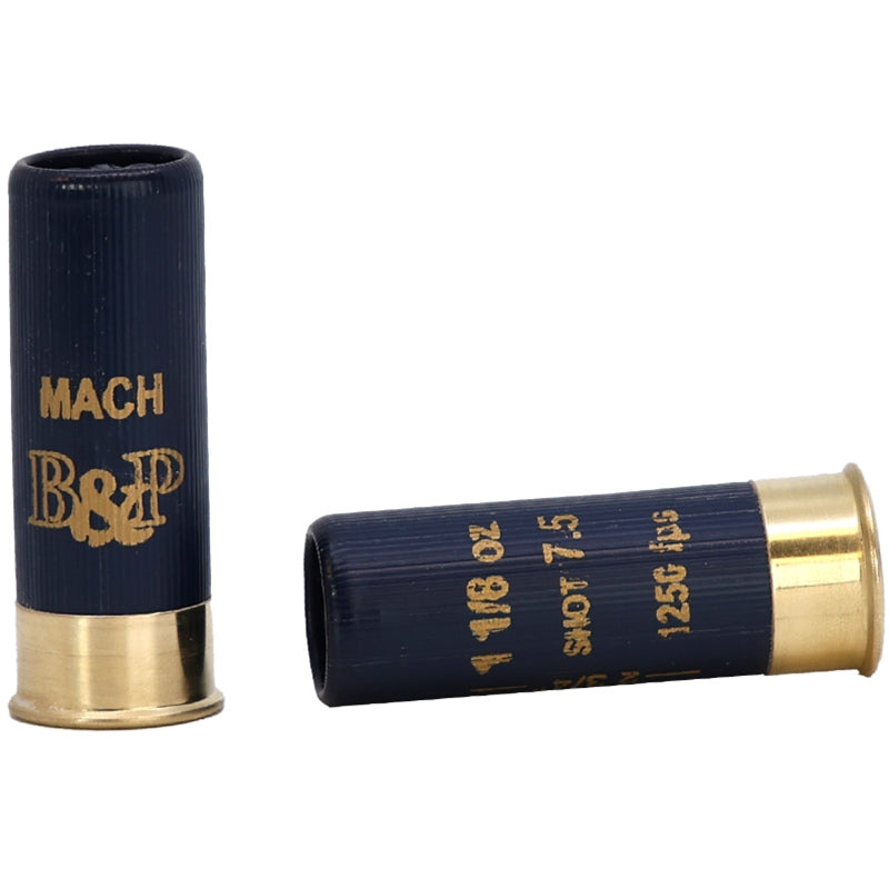 B&P Mach 12 Gauge Ammo 2 3/4" 1 1/8 oz #7 1/2 Lead Shot - 12B18FL7