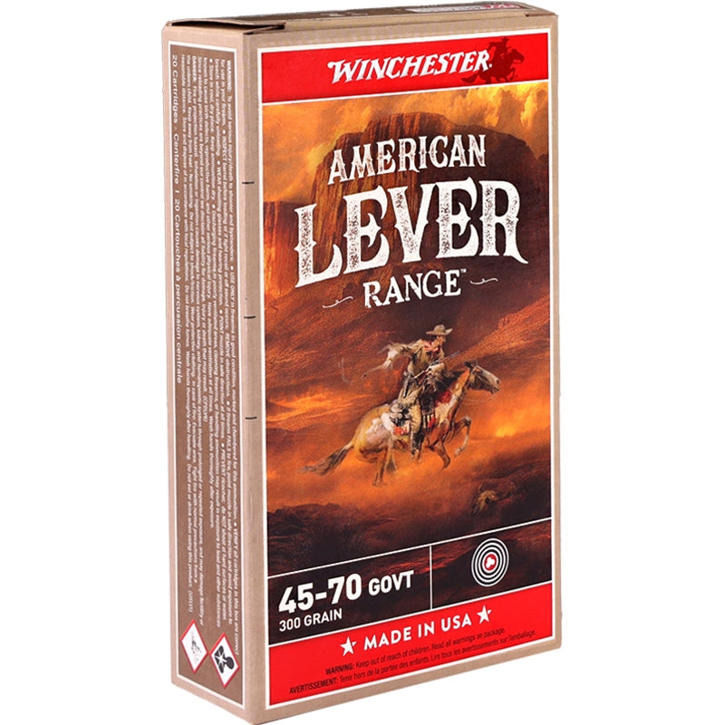 Winchester American Lever 45-70 Government Ammo 300 Grain Jacketed Hollow Point - W4570AL