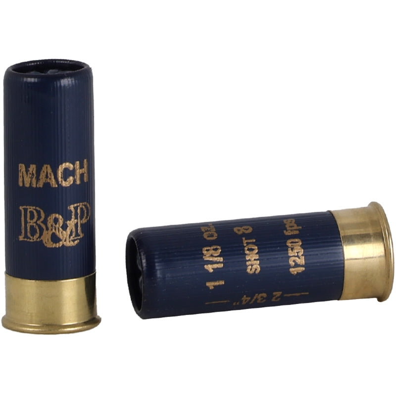 B&P Mach 12 Gauge Ammo 2 3/4" 1 1/8 oz #8 Lead Shot - 12B18FL8