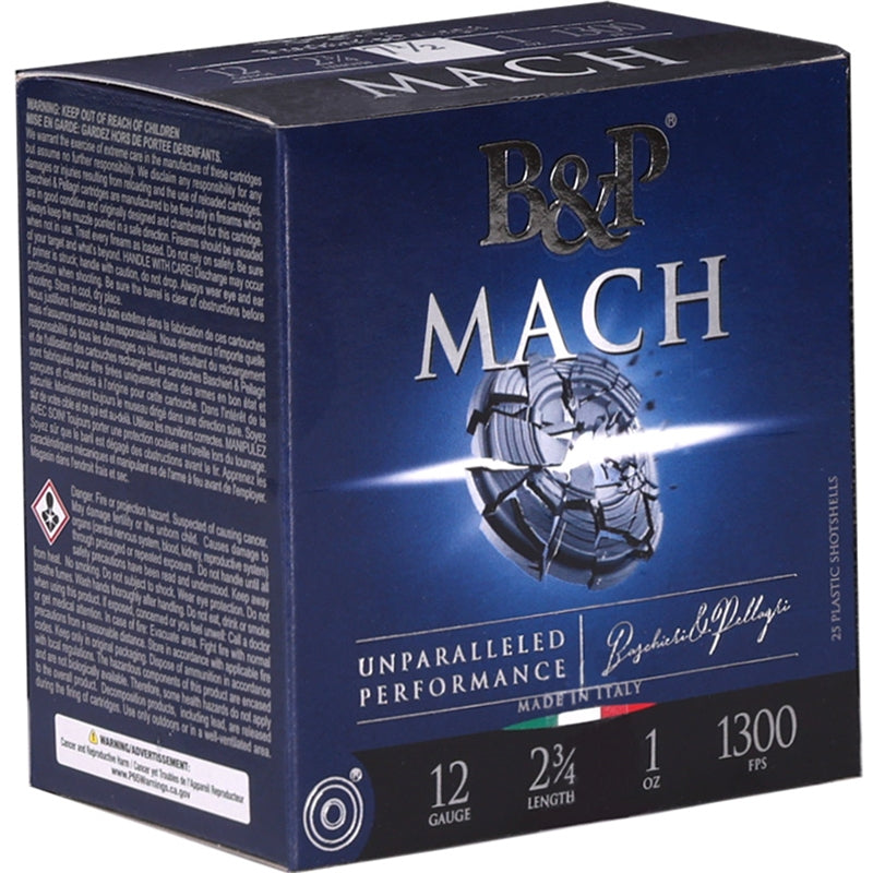 B&P Mach 12 Gauge Ammo 2 3/4" 1 oz #7 1/2 Lead Shot - 12B1F2H7