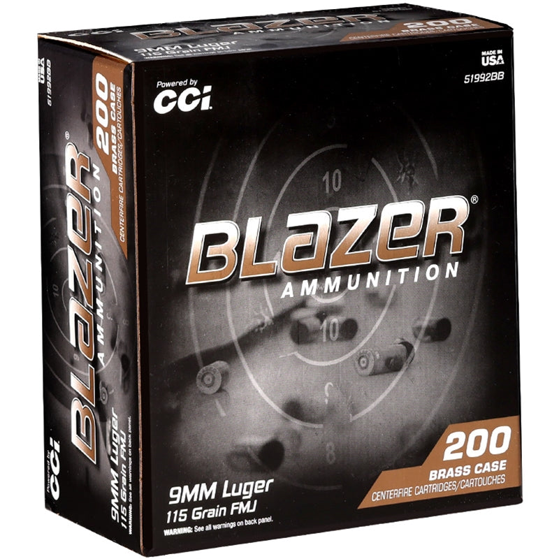 CCI Blazer 9mm Ammo 115 Grain Full Metal Jacket Value Pack - 51992BB