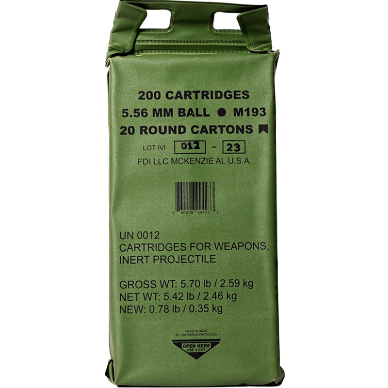 FDI 5.56x45mm NATO Ammo 55 Grain Full Metal Jacket Battle Pack - FDIM193556