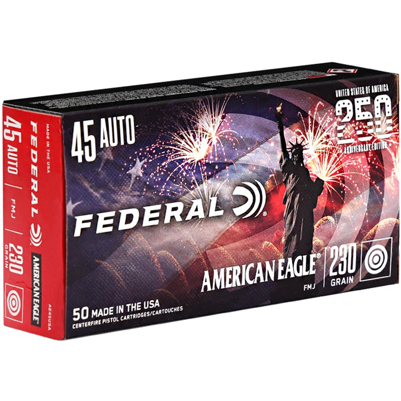 Federal American Eagle 45 ACP Ammo 230 Grain Full Metal Jacket - AE45USA