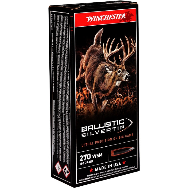 Winchester Ballistic Silvertip 270 WSM Ammo 150 Grain Polymer Tip - SBST2705A