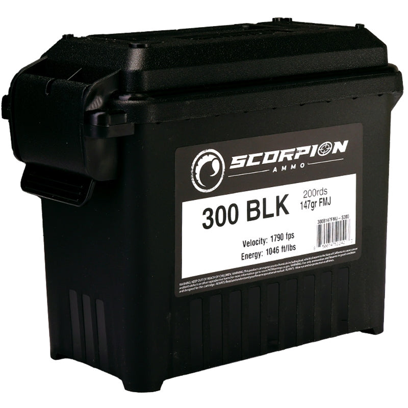 Scorpion 300 Blackout Ammo 147 Grain Full Metal Jacket Value Pack - 300B147FMJ-S200