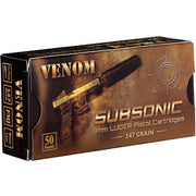 Venom Subsonic 9mm Ammo 147 Grain Full Metal Jacket - 9147FMJ-VN50