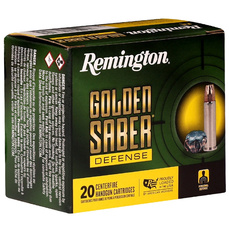 Remington Golden Saber Defense 38 Special +P Ammo 125 Grain Jacketed Hollow Point - 27606