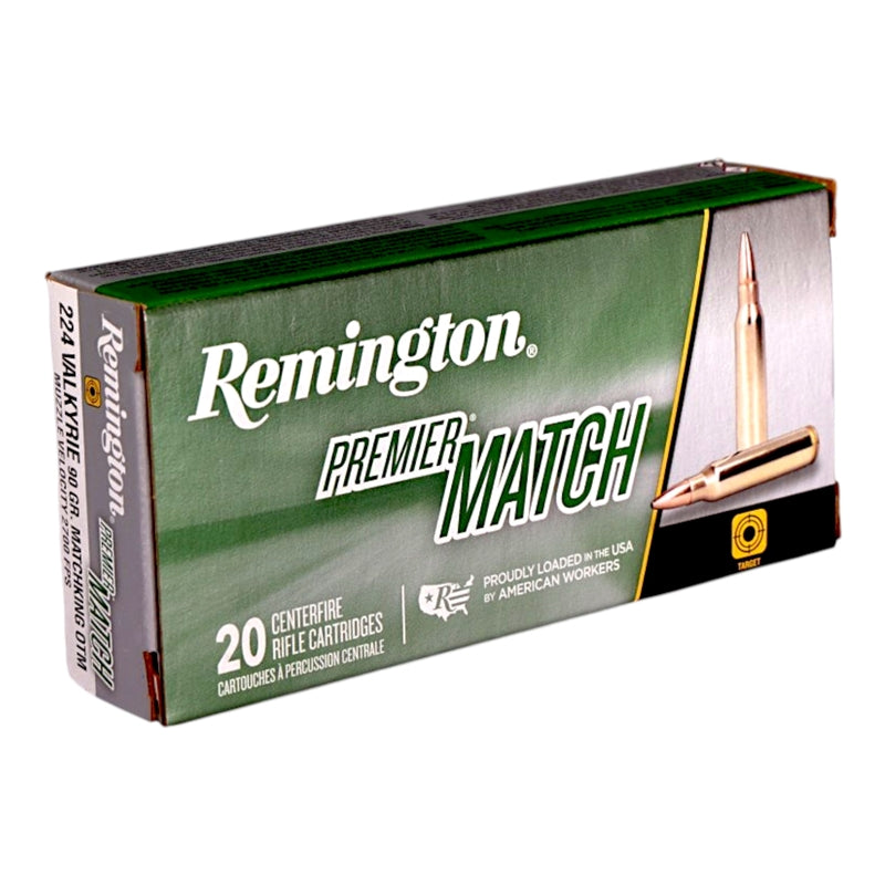Remington Premier Match 224 Valkyrie Ammo 90 Grain Boat Tail Hollow Point - 21201