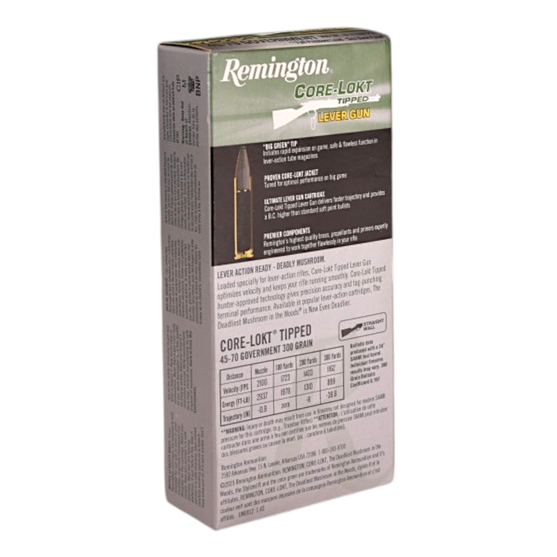 Remington Core-Lokt Tipped Lever Gun 45-70 Government Ammo 300 Grain Core-Lokt Tipped - R21430