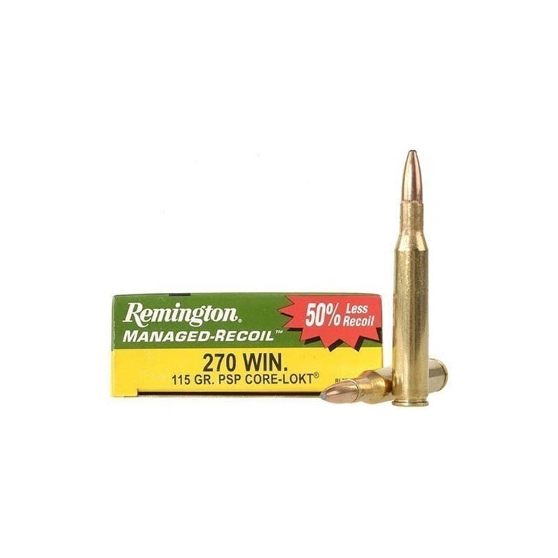 Remington Managed Recoil 270 Winchester Ammo 115 Grain Core-Lokt Pointed Soft Point - RL270W2