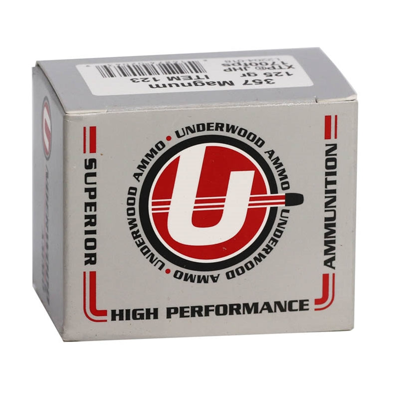 Underwood Extreme Terminal Performance (XTP) 357 Magnum Ammo 125 Grain Jacketed Hollow Point - 123