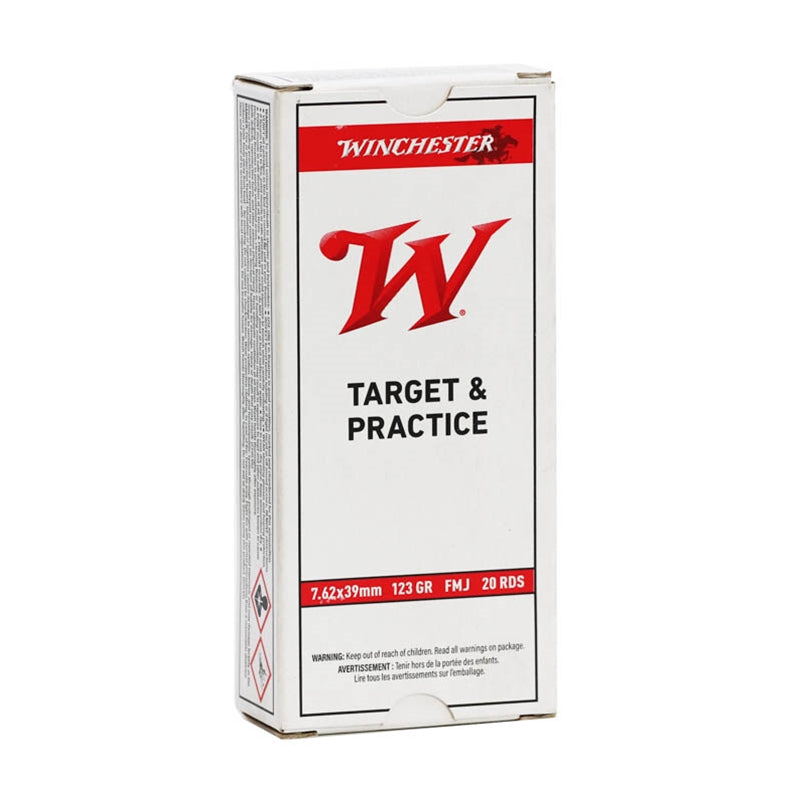 Winchester Target & Practice 7.62x39mm Ammo 123 Grain Full Metal Jacket W76239120