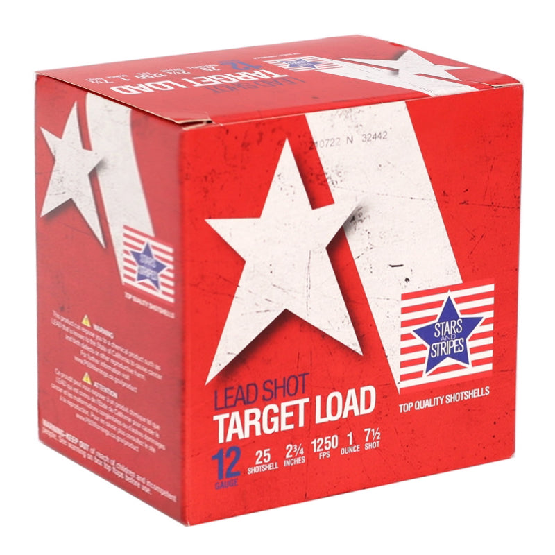 Stars and Stripes Target Load 12 Gauge Ammo 2-3/4" 1 oz #7.5 Lead Shot  - CT12875