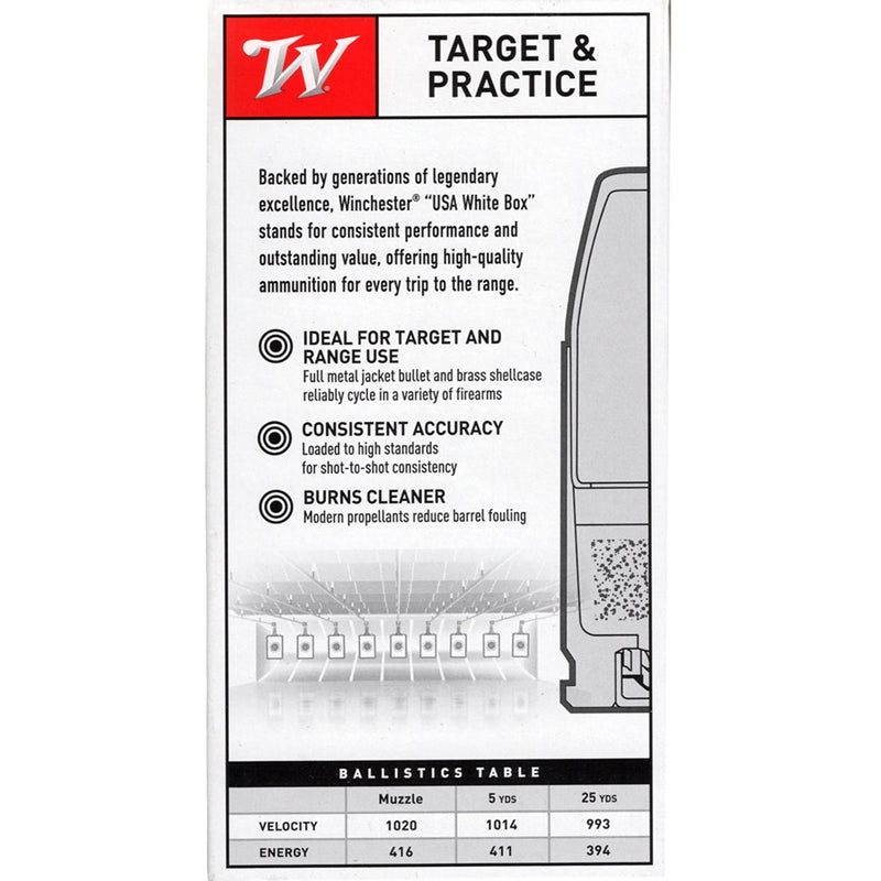 Winchester USA 40 S&W Ammo 180 Grain Full Metal Jacket Q-Loads - Q4238