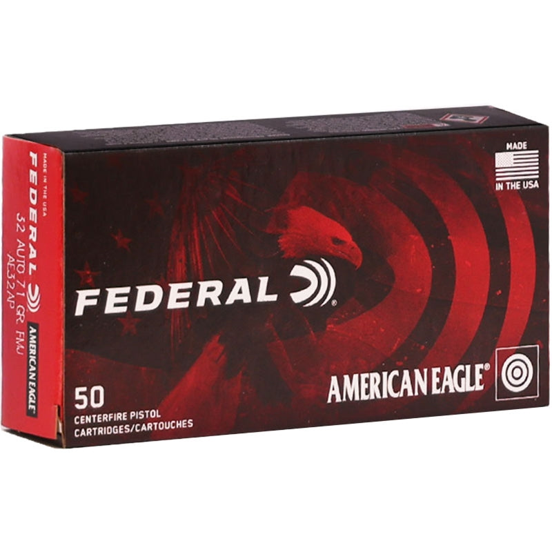 Federal American Eagle 32 ACP Auto Ammo 71 Grain Full Metal Jacket - AE32AP