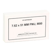 Armscor 7.62x51mm M80 Ammo 147 Grain Full Metal Jacket - 50203
