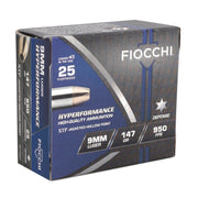 Fiocchi Hyperformance 9mm Ammo 147 Grain XTP Jacketed Hollow Point - 9XTPB25