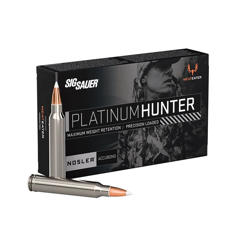 Sig Sauer Platinum Hunter 7mm Remington Magnum Ammo 160 Grain Nosler AccuBond – E7RMPH160‑20
