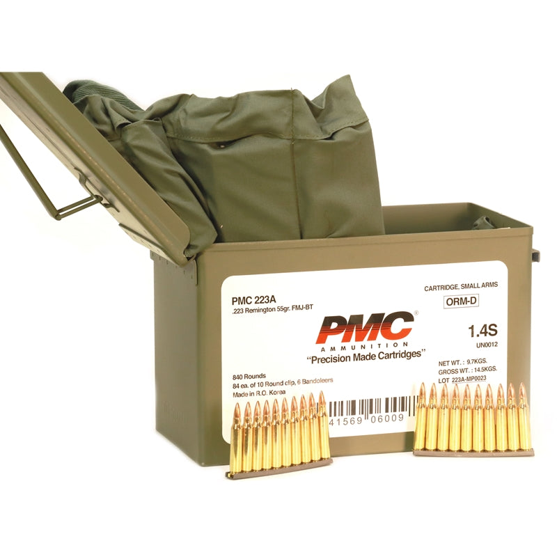 PMC Bronze 223 Ammo 55 Grain Full Metal Jacket Boat Tail - PMC223ASC
