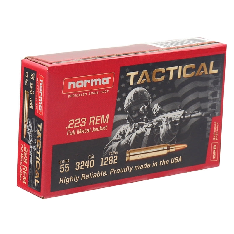 Norma Tactical 223 Ammo 55 Grain Full Metal Jacket - 295040020